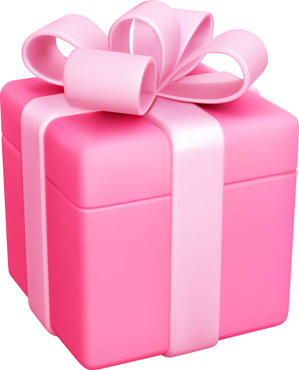 3d Gift Box Pink